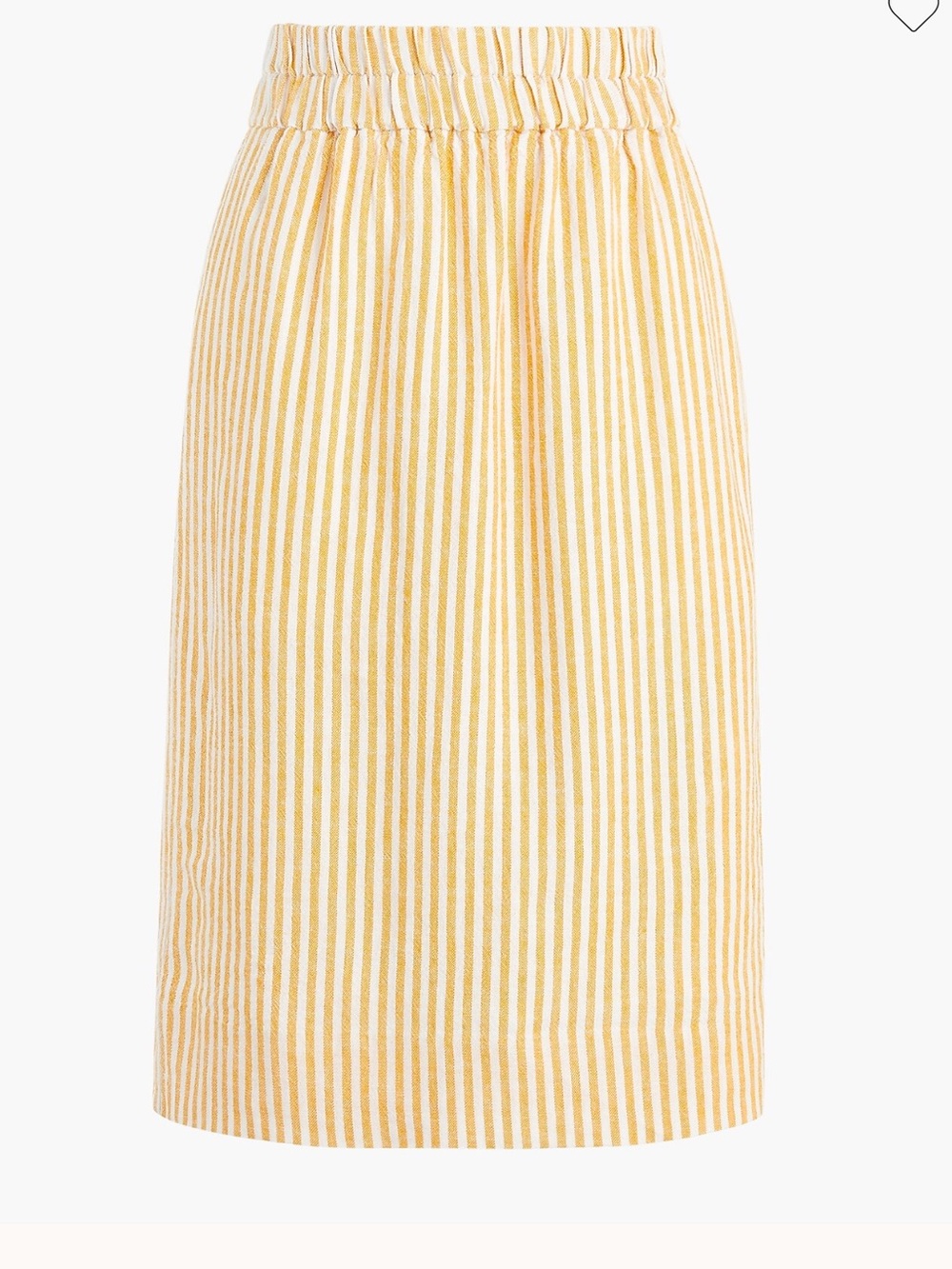 J. Crew Linen Blend Striped Skirt Orange White Creamcicle XXL